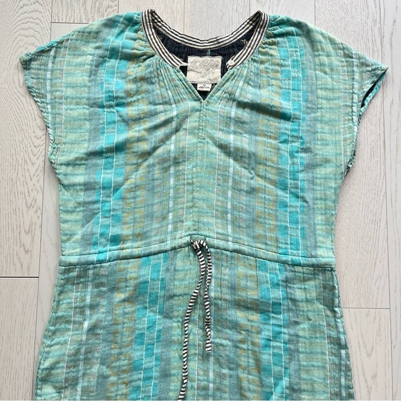 Ace & Jig Dresses & Skirts - Ace & Jig 100% slub cotton striped geometric drawstring waist summer dress